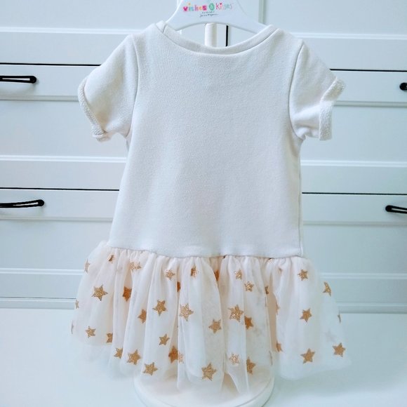 White & Gold Juicy Drop-Waist Dress - Toddler 3 - Picture 4 of 10